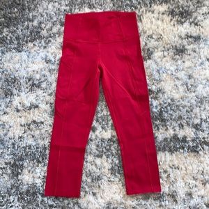 Never Worn Lululemon Fast & Free High Rise Crop 19” Tights Size 4 Dark Red